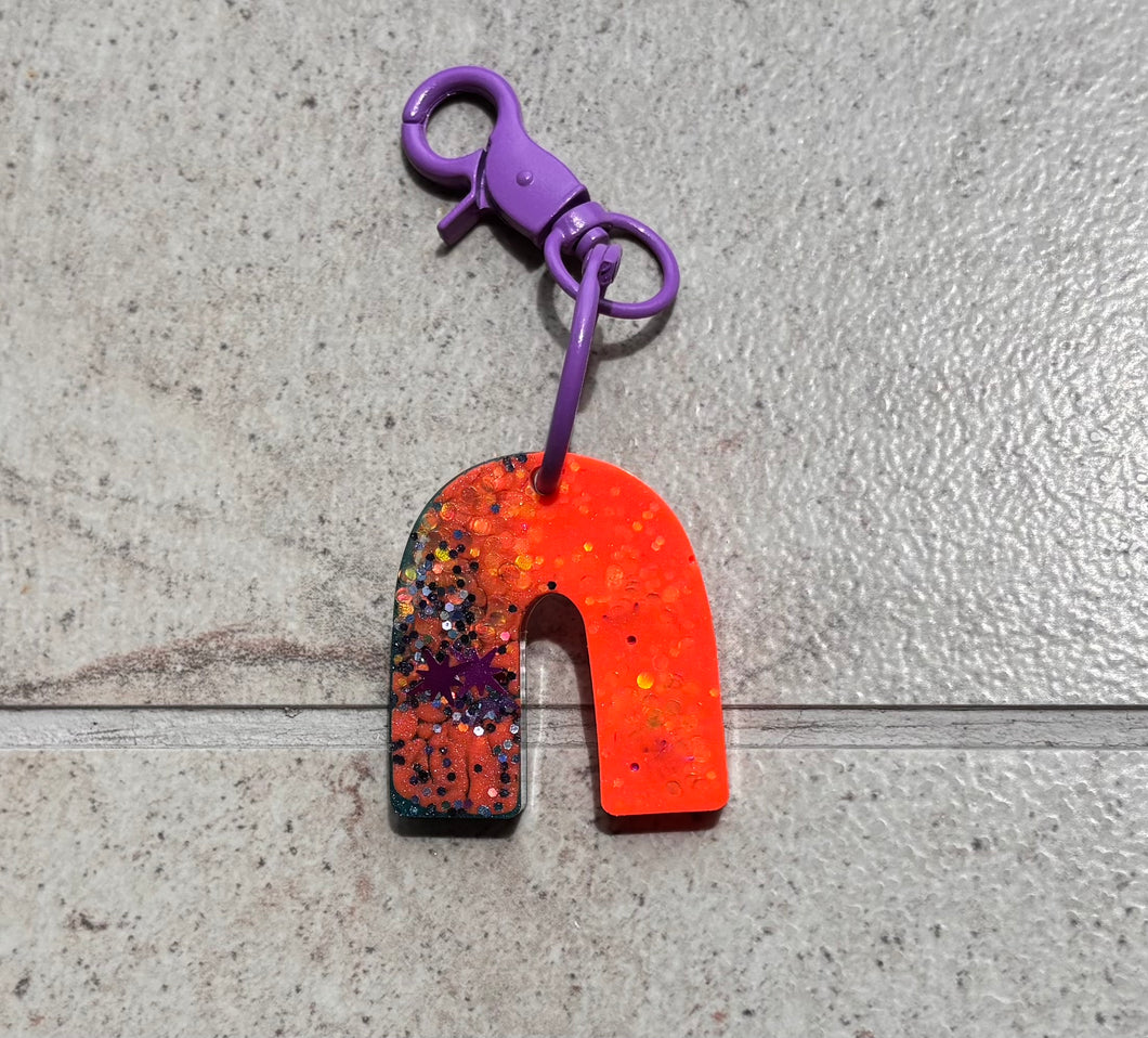 orange and purple keychain