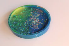 Load image into Gallery viewer, Fields of Bluey Green- Handmade Resin Coaster
