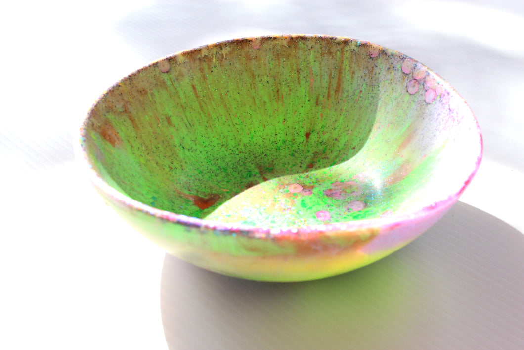 Daisy's Green Dino Bowl- Colourful Resin Bowl