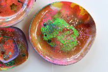 Load image into Gallery viewer, Green Rainbows Large Handmade Resin Bowl

