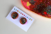 Load image into Gallery viewer, Mauve Galaxy Sparkly Resin Studs Large
