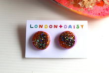 Load image into Gallery viewer, Mauve Galaxy Sparkly Resin Studs Large
