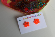 Load image into Gallery viewer, Neon Dreams Flower Power- Small Sparkly Resin Studs
