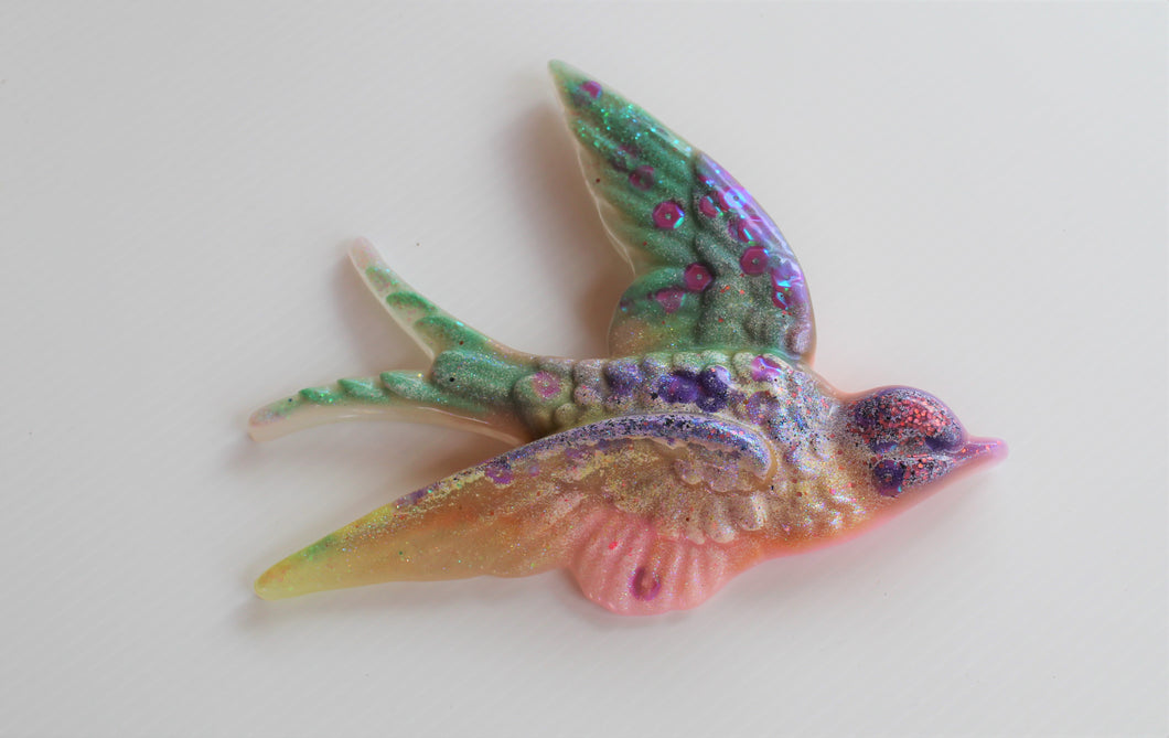 Pastel Patsy-Colourful Resin Bird