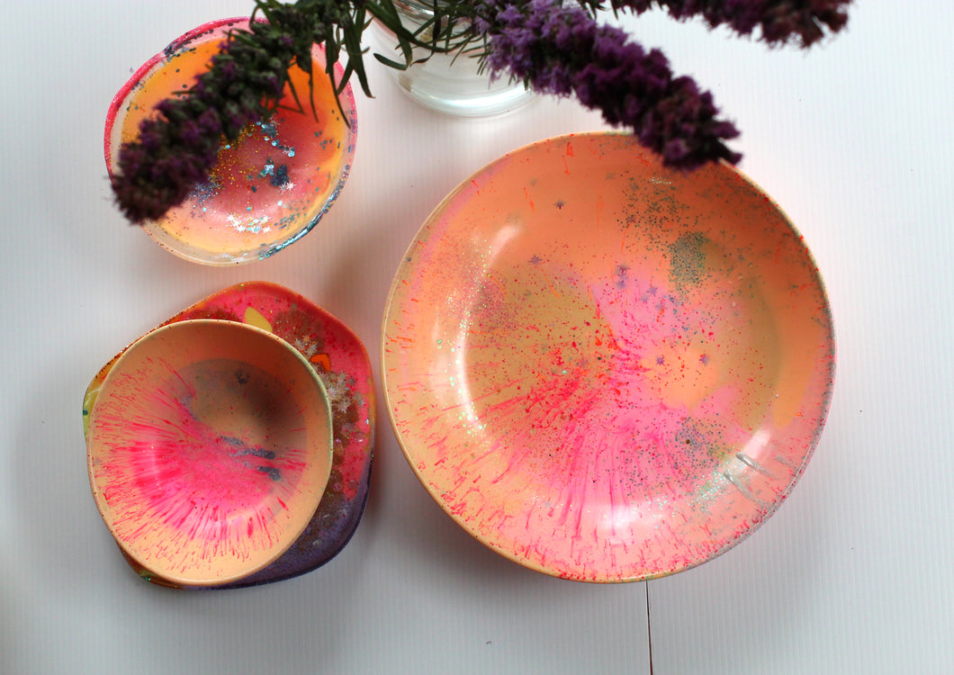 Peachabelle Large Handmade Resin Bowl