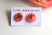 Load image into Gallery viewer, Peach Me Sparkly Resin Studs Large
