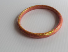 Load image into Gallery viewer, Peachy Sparkles- Sparkly Resin Bangle
