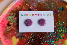 Load image into Gallery viewer, Purple Dreams- Small Sparkly Resin Studs
